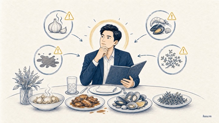 Món ăn không nên gọi khi đi tiếp khách trong bối cảnh bàn tiệc chuyên nghiệp