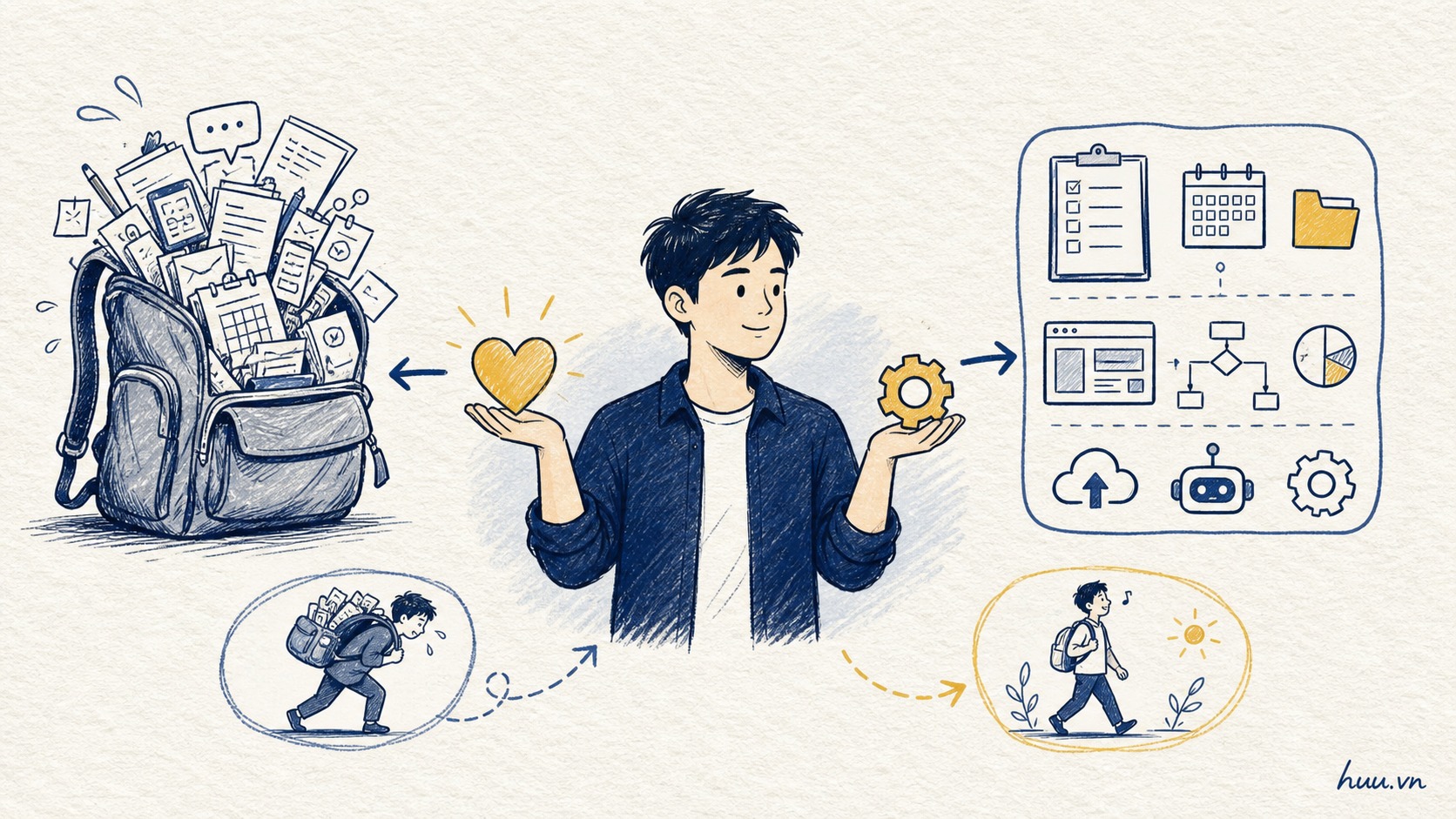 Người làm business nhỏ cần giữ phần cốt lõi và giảm bớt việc lặp lại.