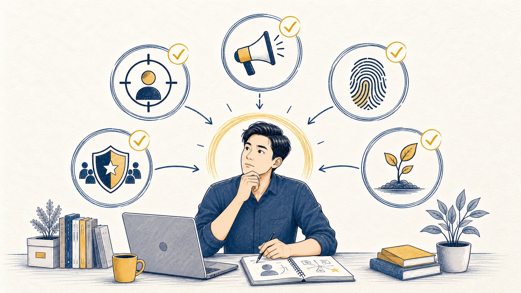 cá tính thương hiệu với người sáng tạo đang chọn thông điệp và lập trường rõ ràng