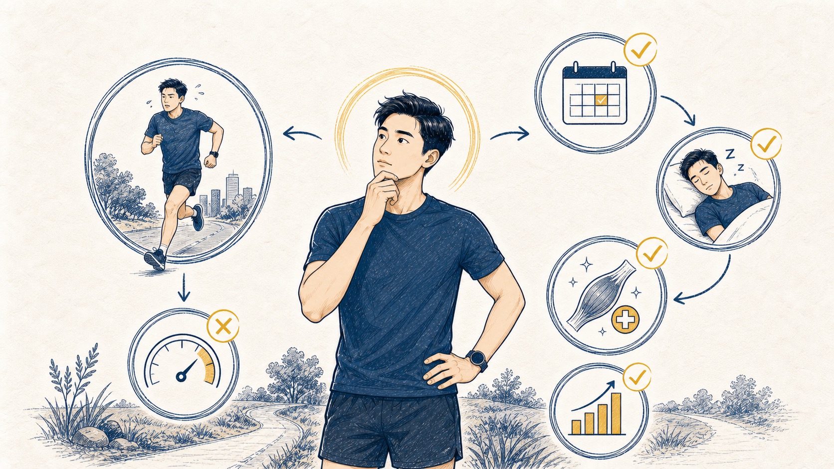 chạy bộ 7 buổi một tuần - so sánh chạy liên tục và phục hồi đúng cách