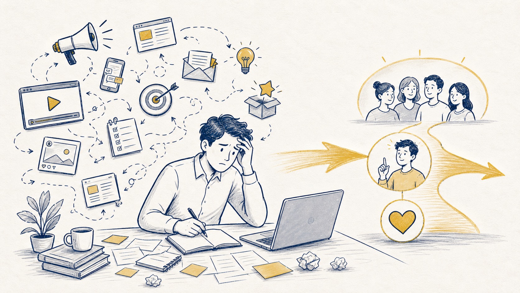 Làm nhiều kênh nhưng thiếu tập trung khi chưa chọn đúng ngách