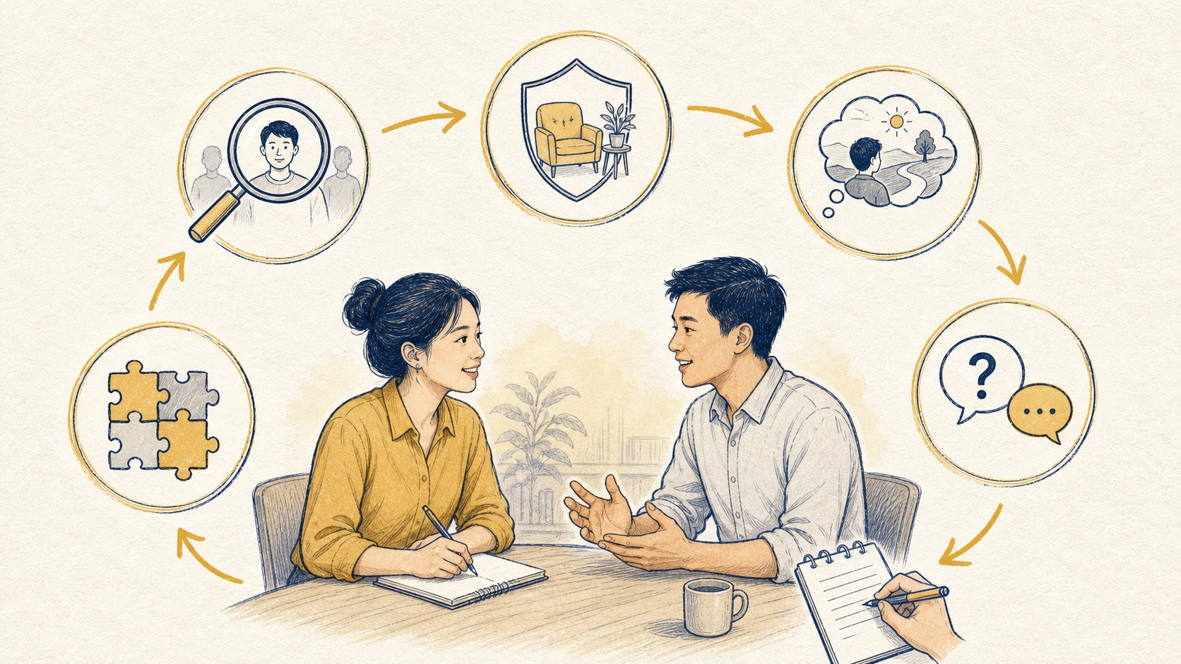 Quy trình phỏng vấn giúp hiểu khách hàng qua lắng nghe và ghi chép