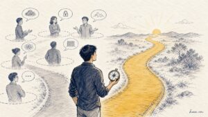 Một người đứng trước con đường riêng, nhận ra giới hạn của họ không phải giới hạn của mình