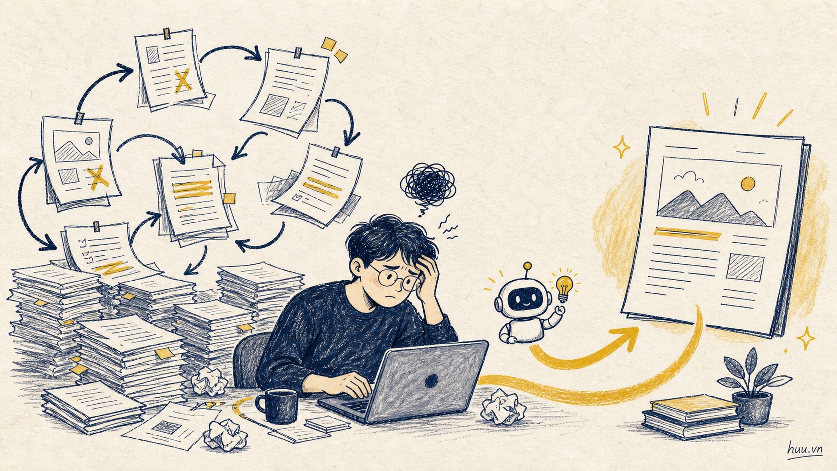 Cầu toàn khiến người viết kẹt trong vòng sửa lại thay vì hoàn thành bài viết
