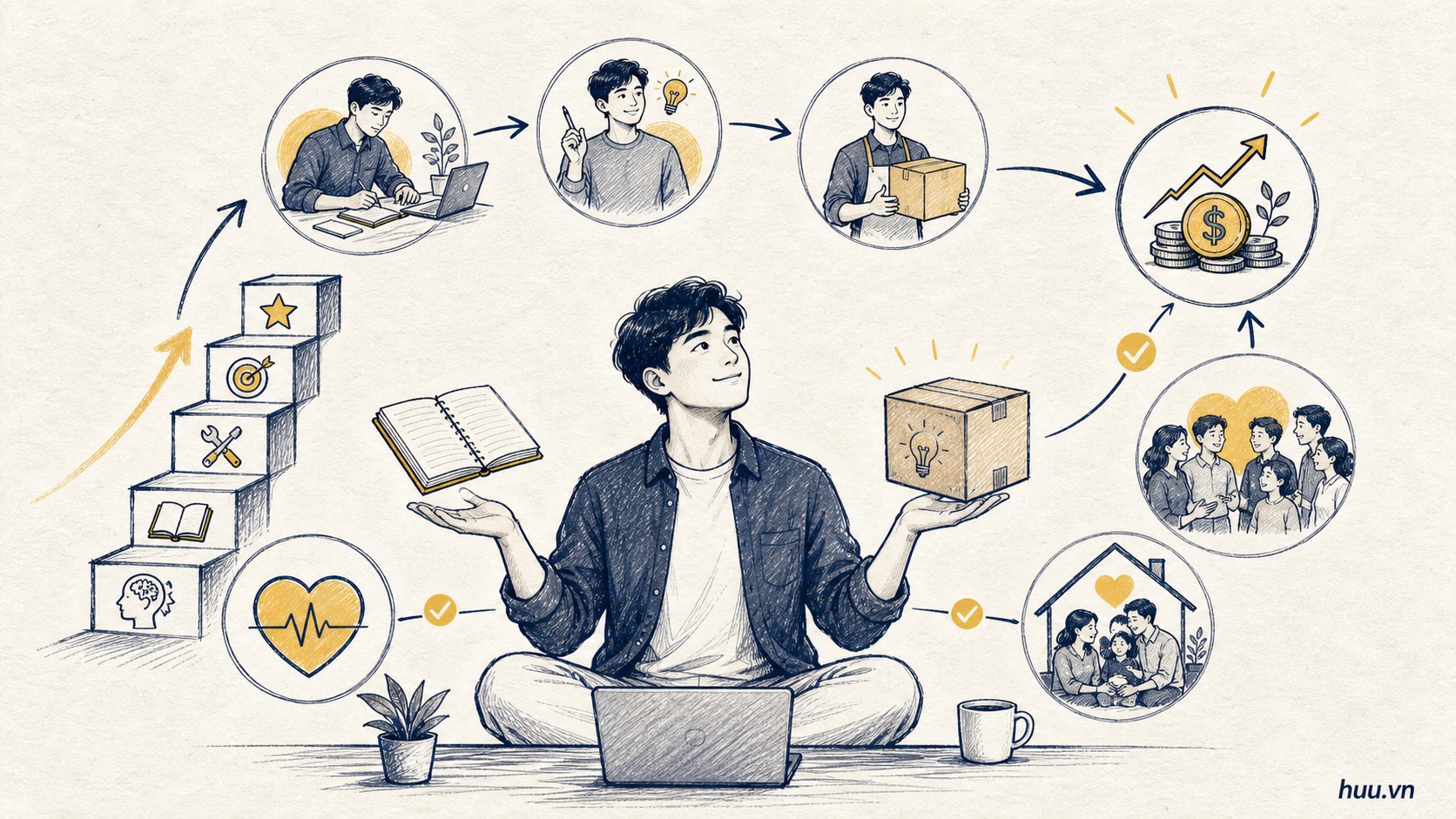 Muốn giàu bền vững cần tạo giá trị, xây kỹ năng và giữ cân bằng sức khỏe hạnh phúc