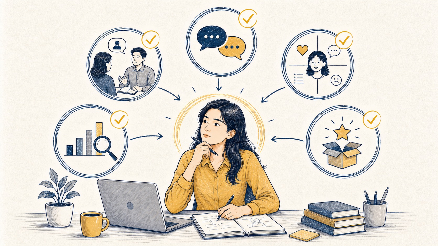 ngôn ngữ khách hàng với người làm marketing lắng nghe và ghi lại insight