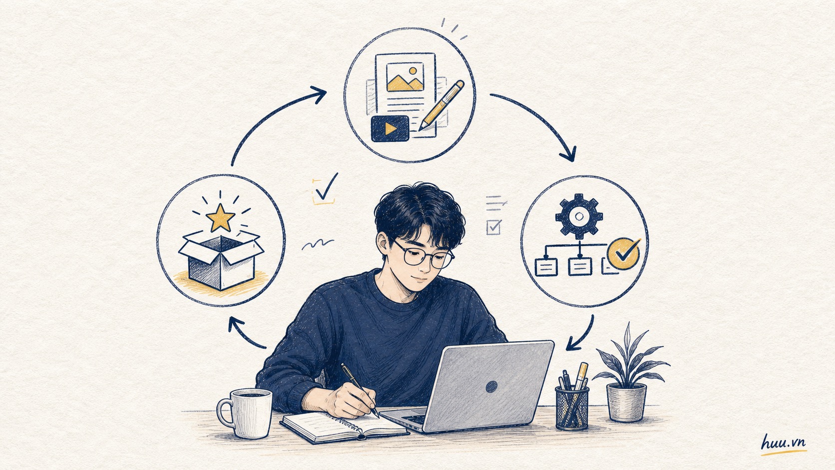 one person business với hệ thống nội dung sản phẩm và vận hành
