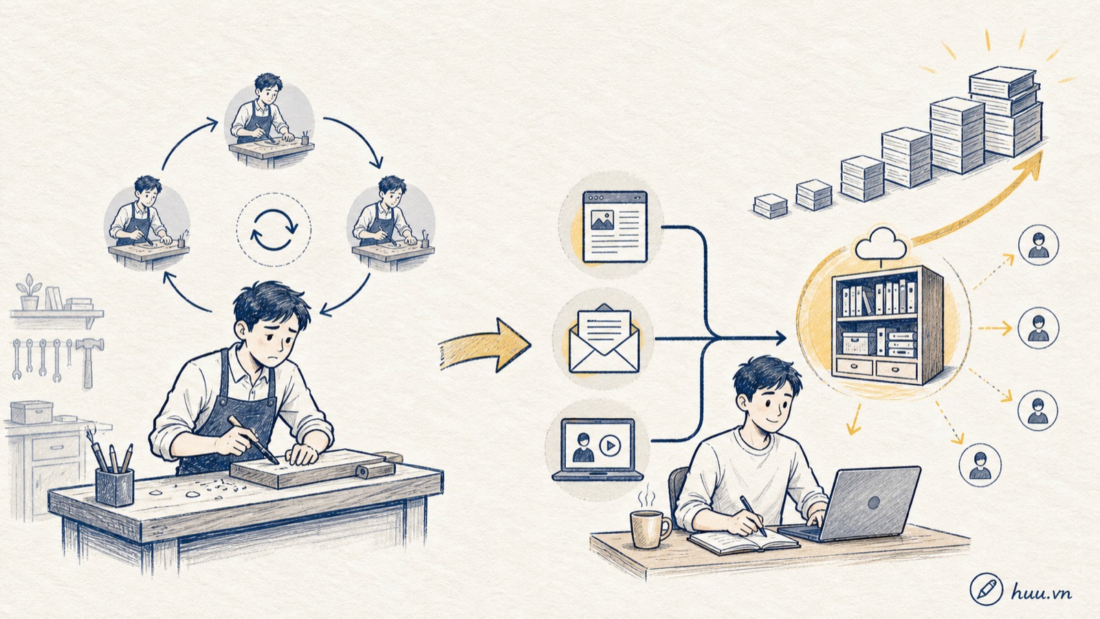 Biến kinh nghiệm và kiến thức thành tài sản kế thừa trên internet